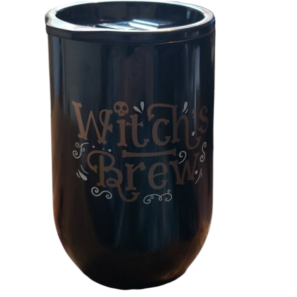 Zinny Stainless Steel "Witch's Brew" Double Walled Goblet Drinking Cup w/lid